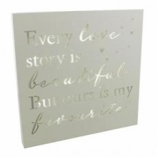Amore Light Up MDF Wall Plaque 25cm Love Story